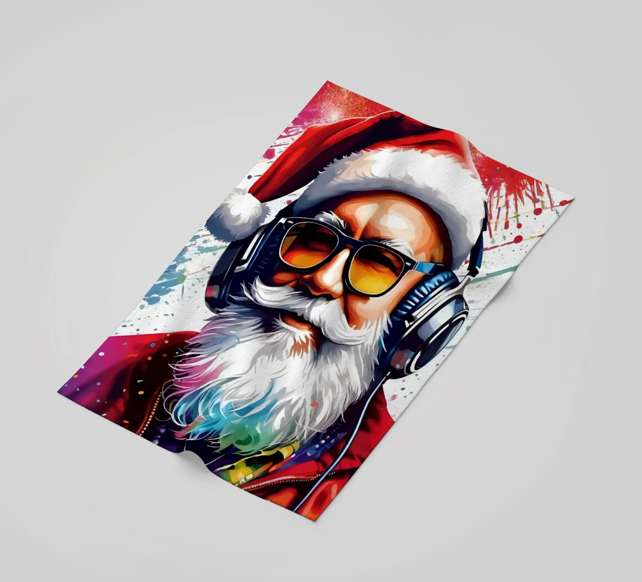 Babbo Natale con le cuffie telo mare da Holidays