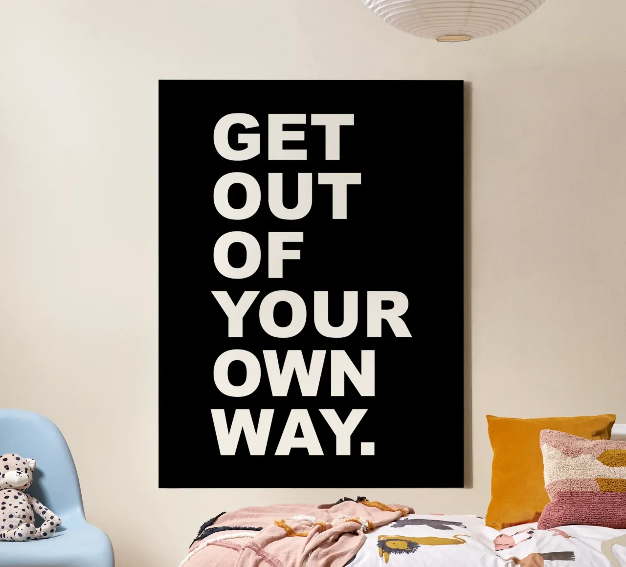 Get Of Your Own Way canvas with Floater frame by Inspirify