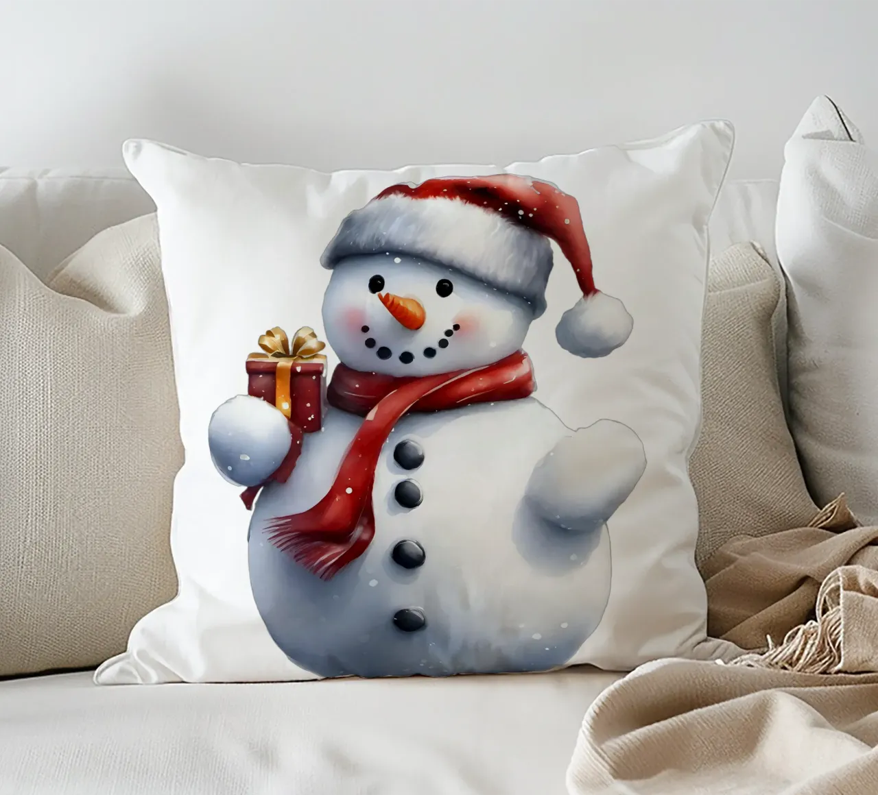 Pupazzo di neve cuscino da Holidays