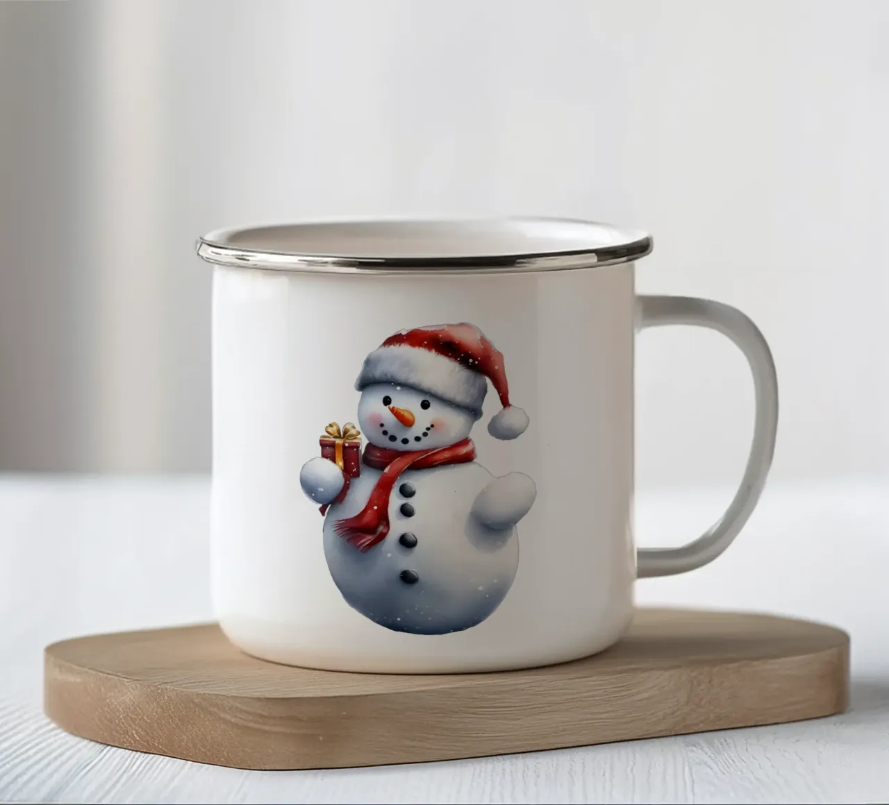 Pupazzo di neve tazza in smalto da Holidays