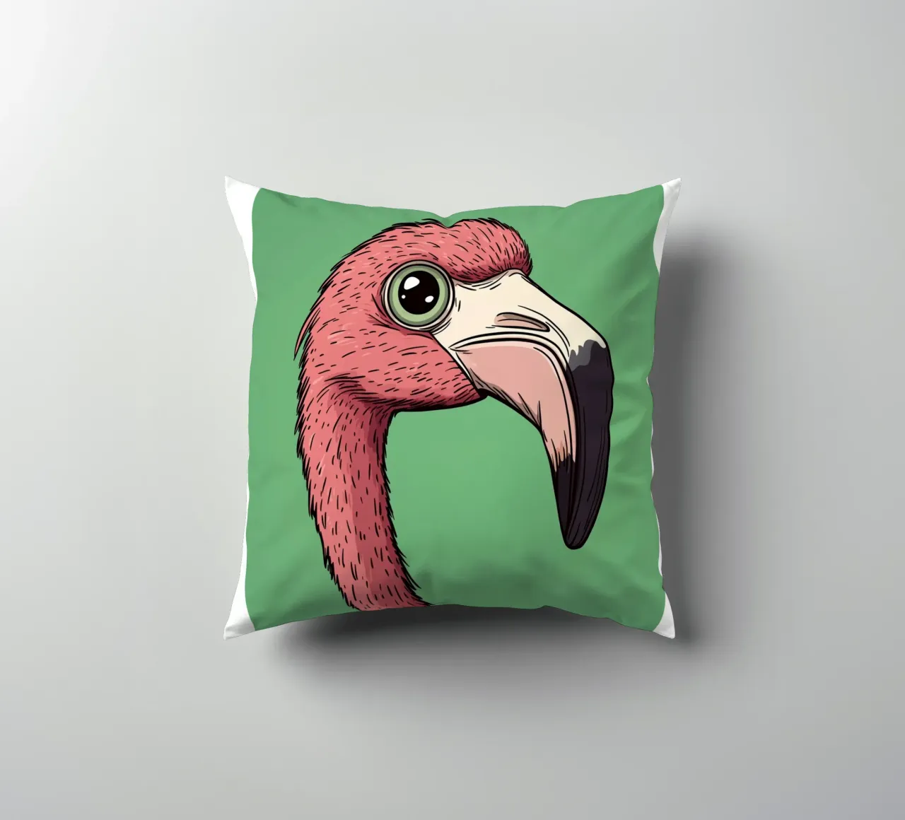 Disegno di un fenicottero rosa cuscino da DWA