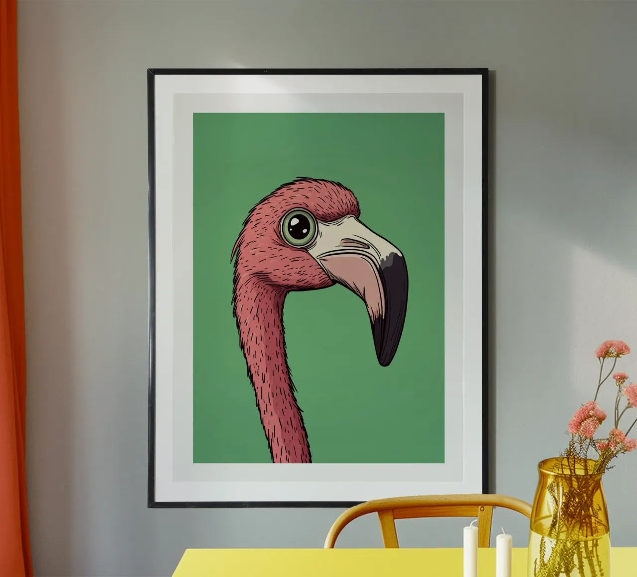 Zeichnung eines Flamingos Hahnemühle von DWA