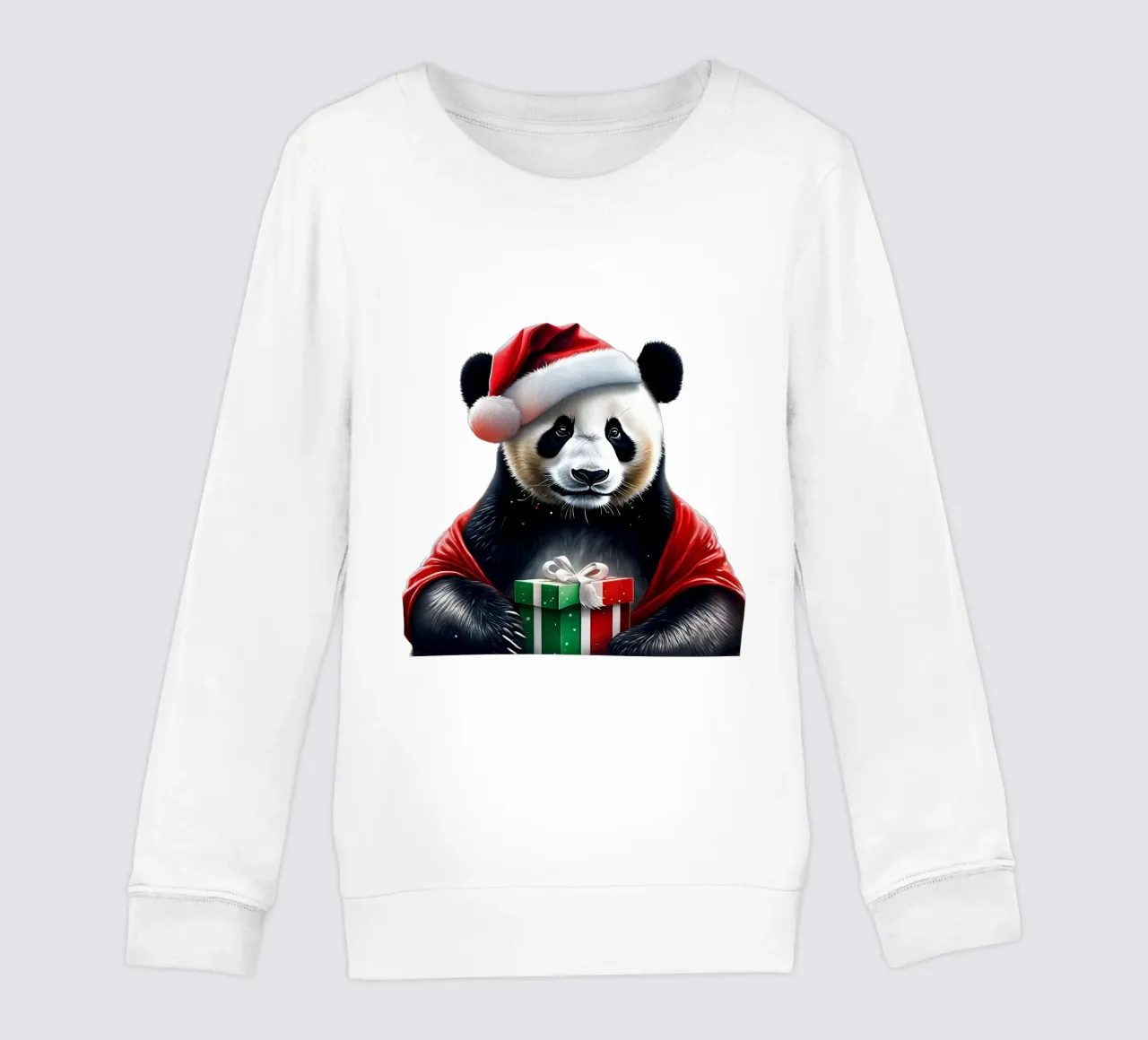 Panda mit Weihnachtsmannmütze Kinder Sweatshirt von Holidays