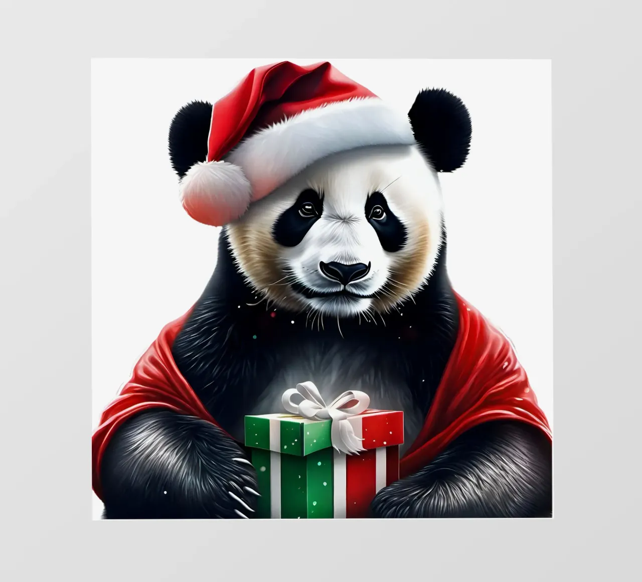 Panda in a Santa hat pellicola backlit da Holidays
