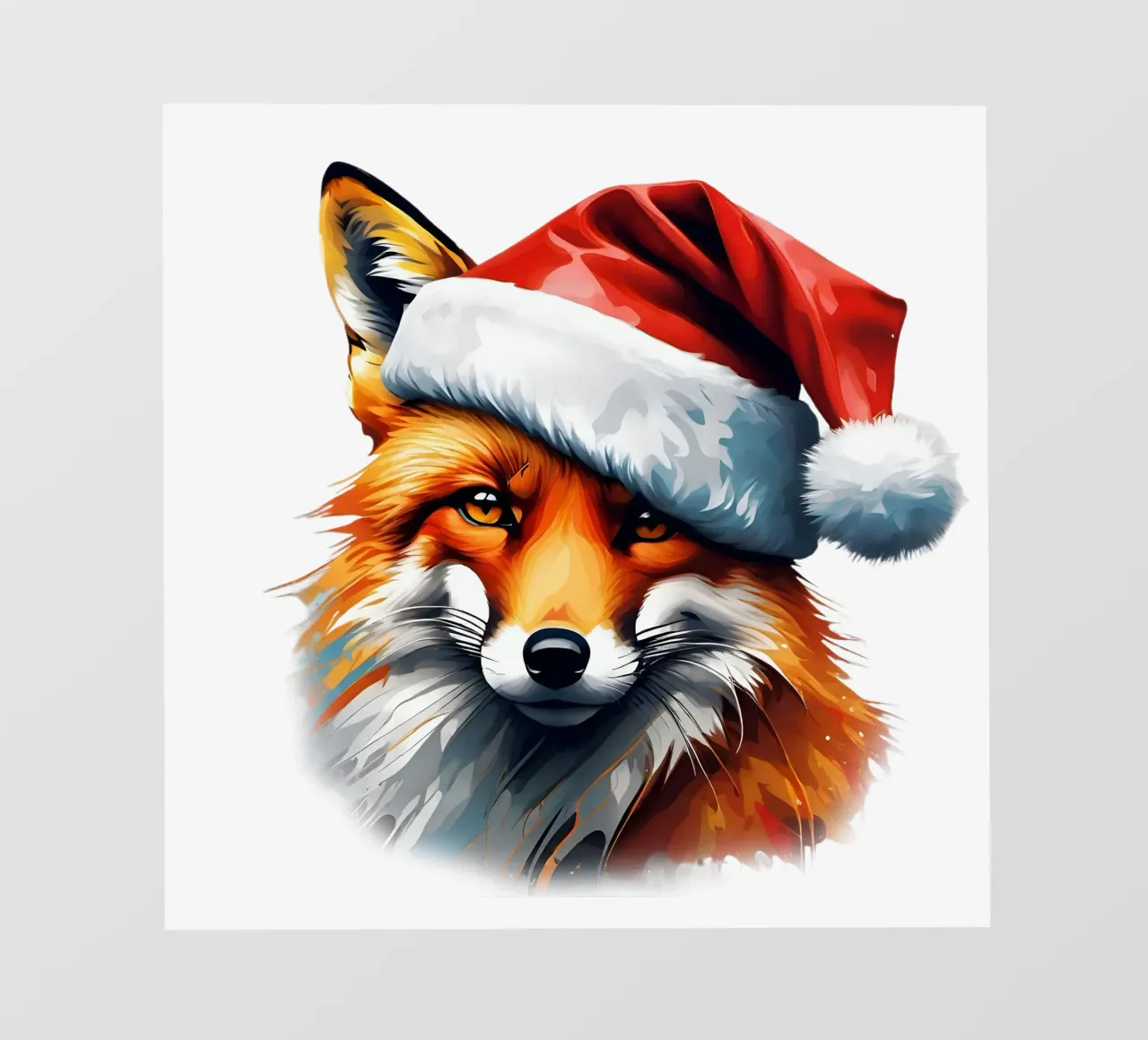 Volpe con cappello da Babbo Natale telo in pvc da Holidays