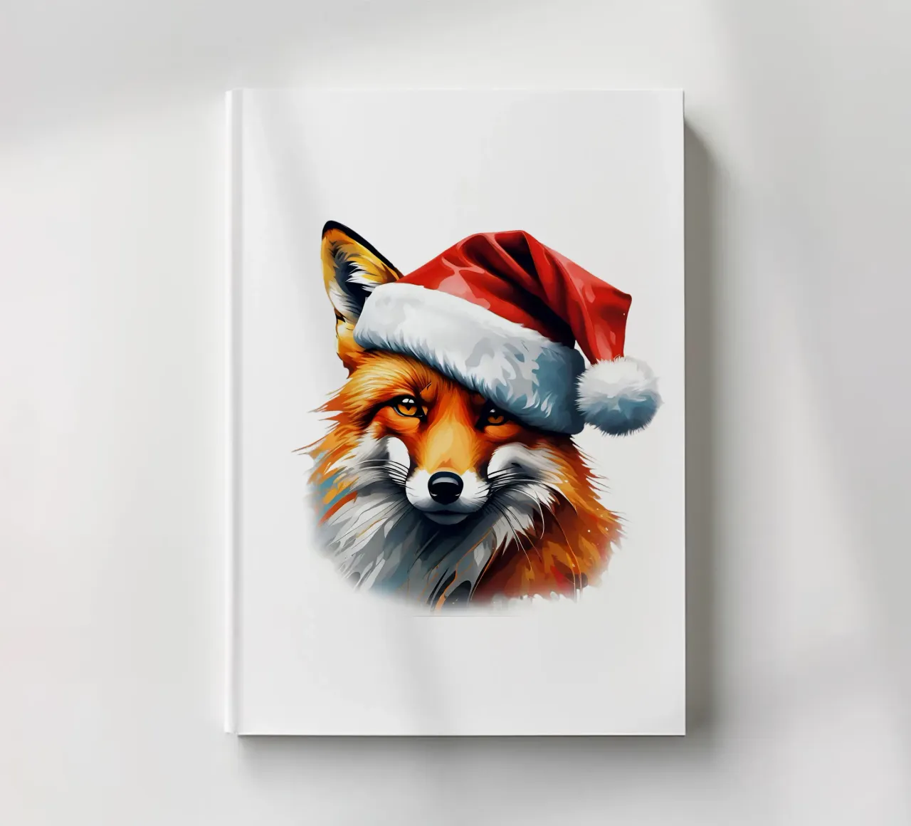 Fox in a Santa hat notebook by Holidays
