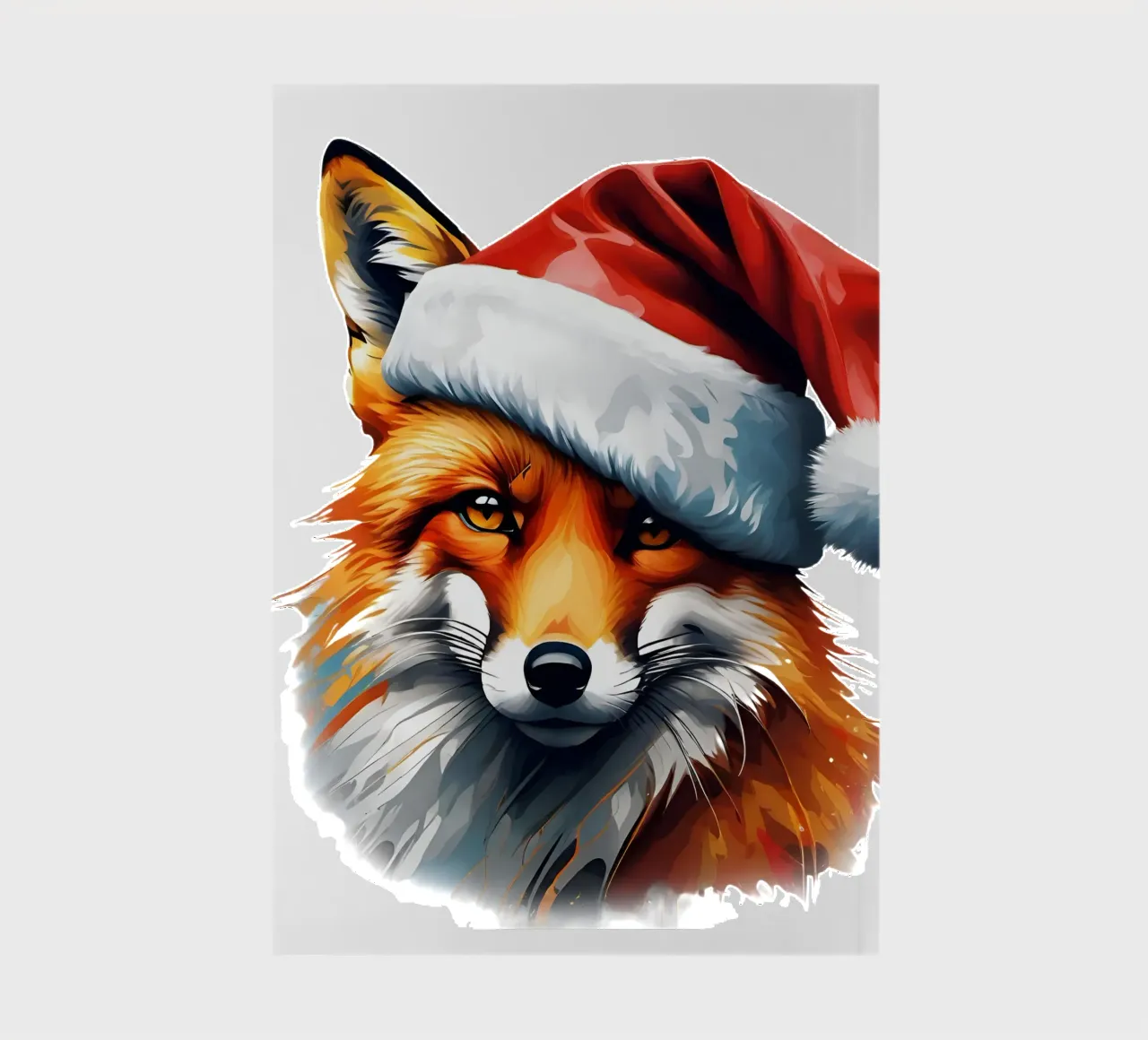 Fox in a Santa hat notebook by Holidays