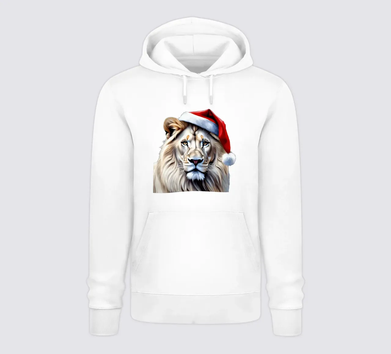 Leone con cappello da Babbo Natale felpa con cappuccio da Holidays