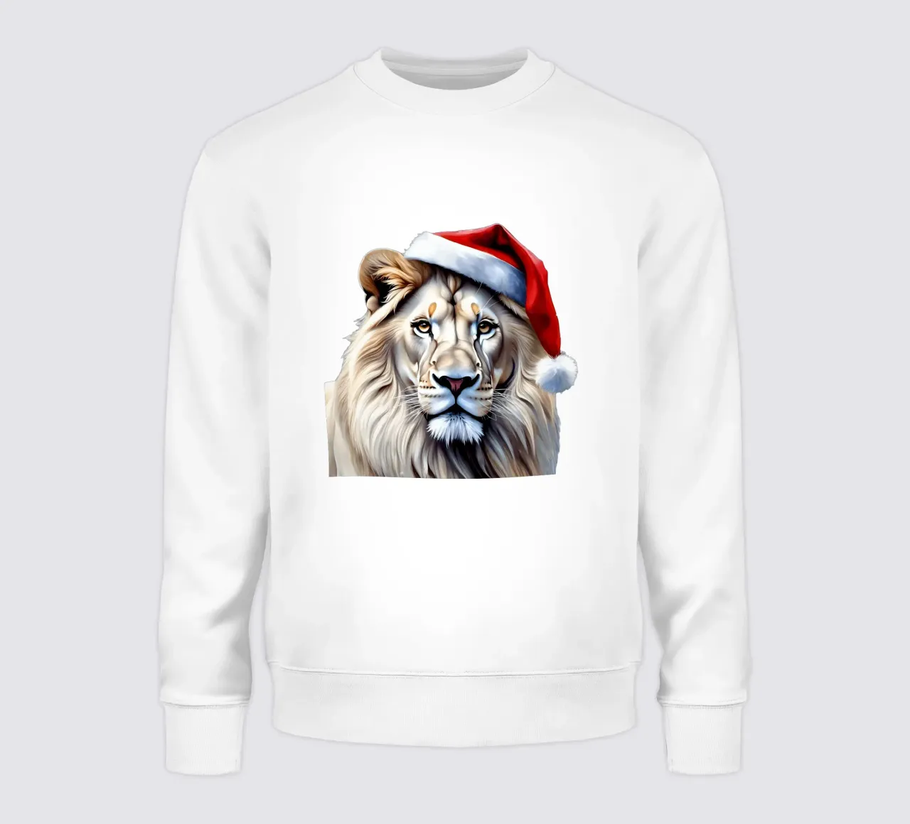 Leone con cappello da Babbo Natale felpa da Holidays