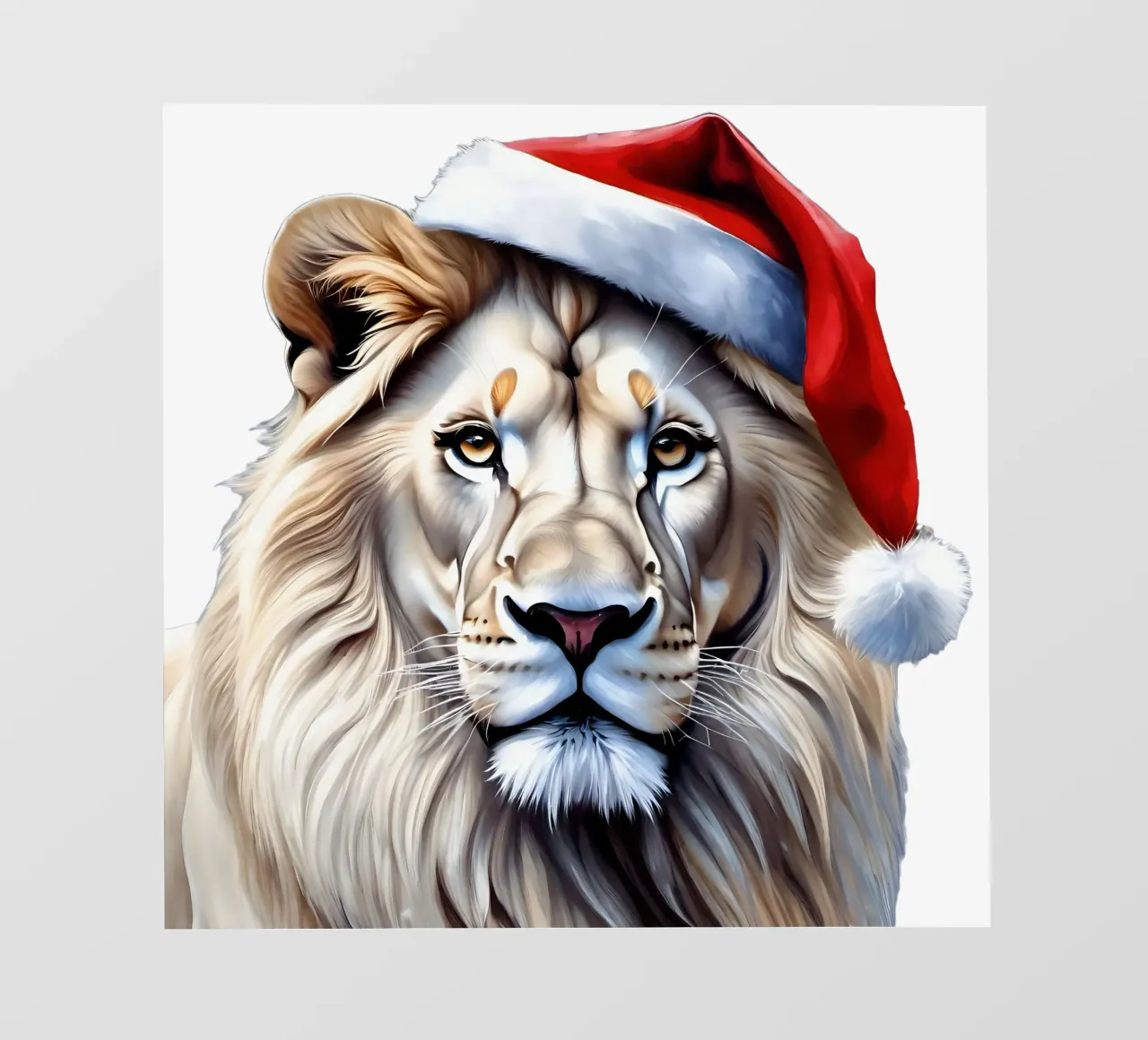 Leone con cappello da Babbo Natale pellicola backlit da Holidays