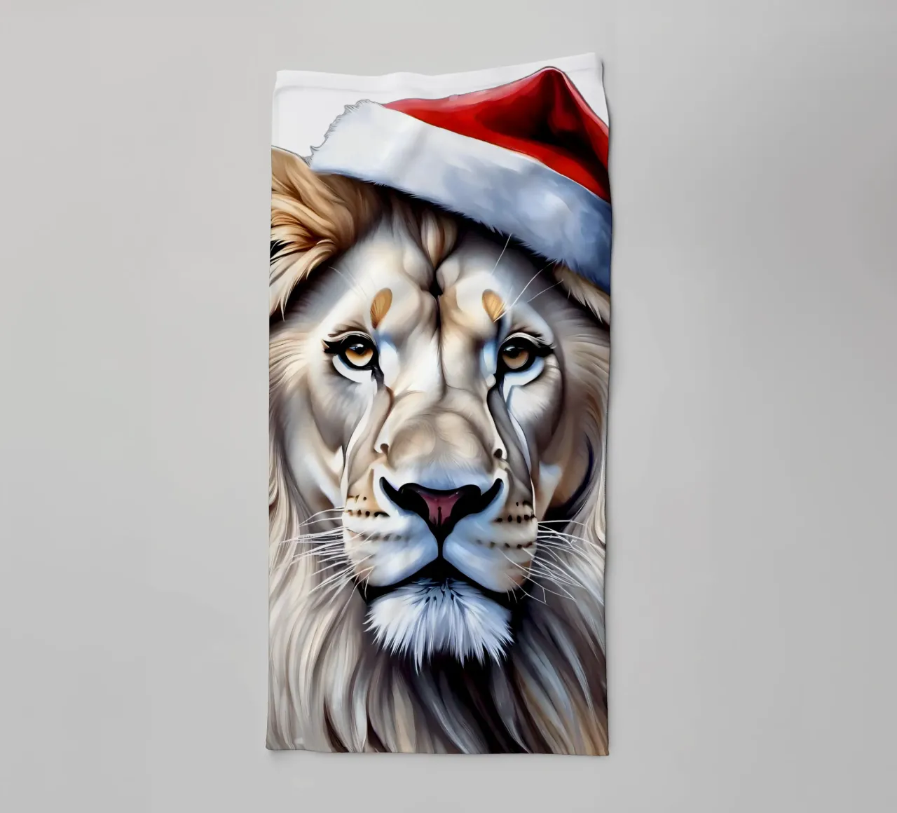 Leone con cappello da Babbo Natale asciugamano da bagno da Holidays
