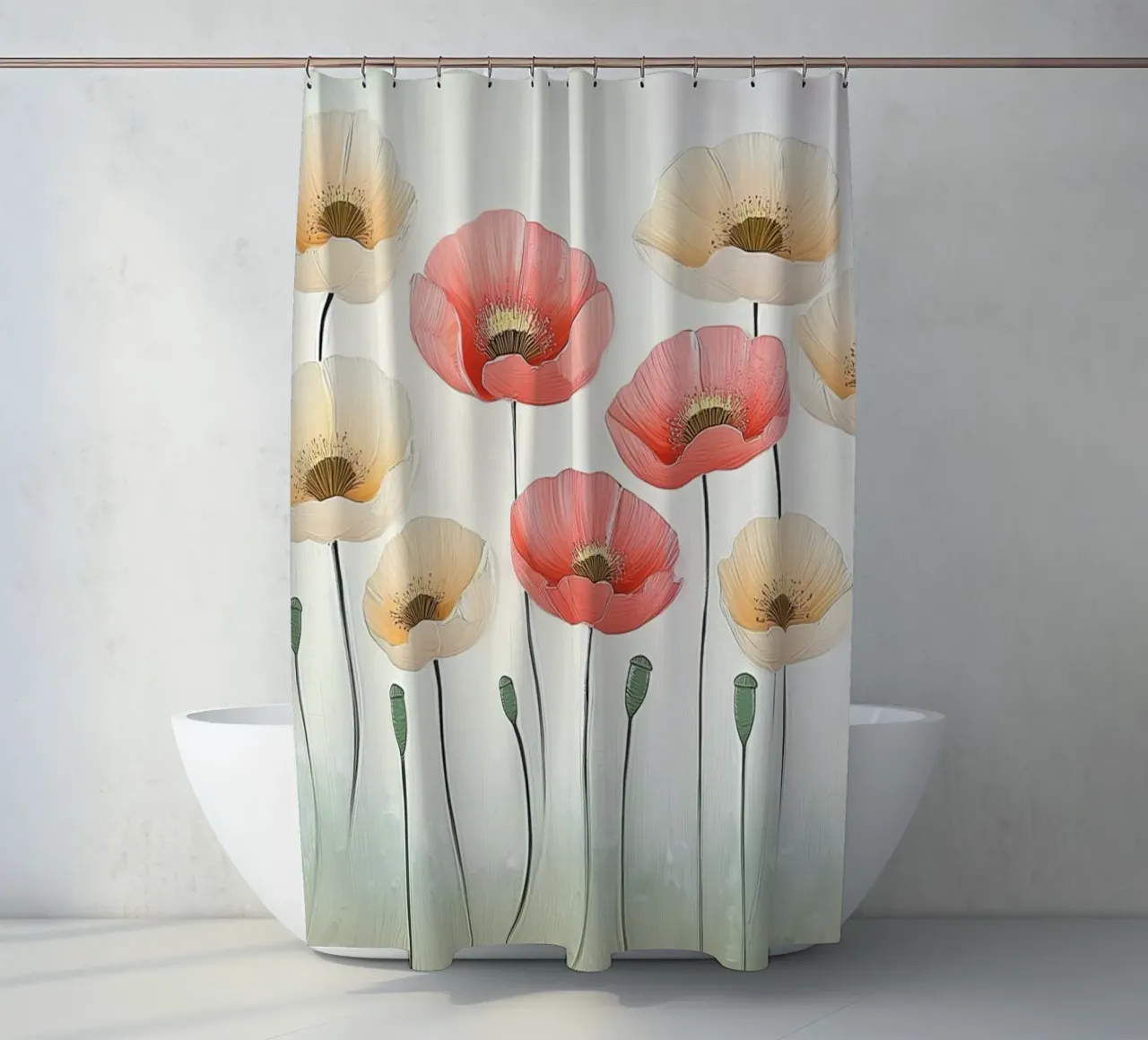 Klaprozen abstract shower curtain by Imagine