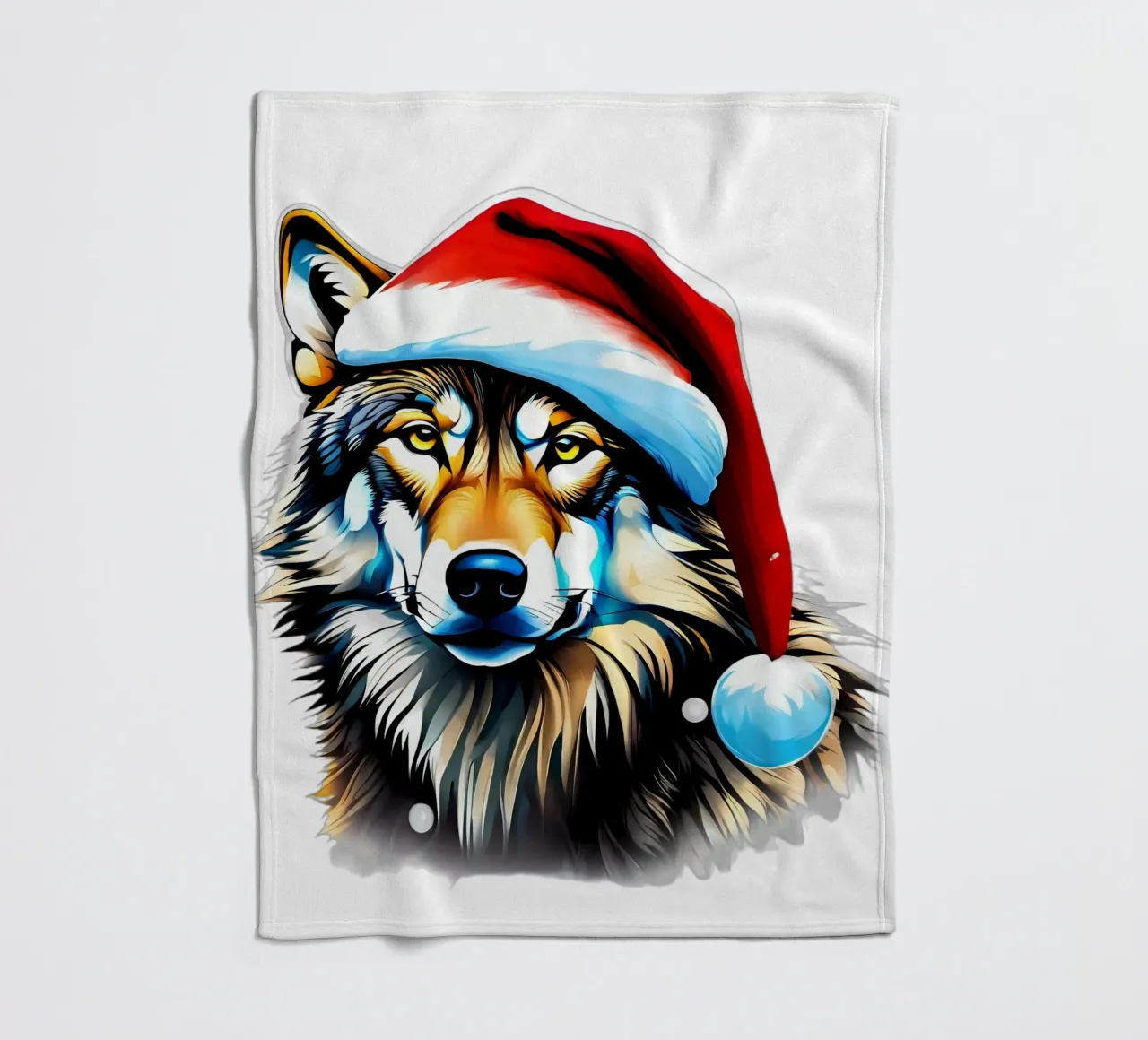 Lupo con cappello da Babbo Natale coperta in pile da Holidays