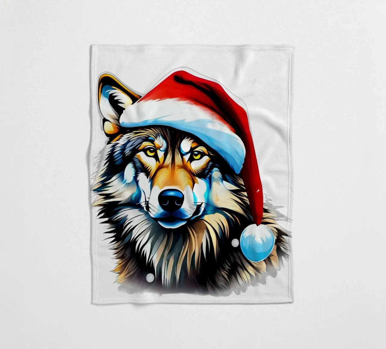 Lupo con cappello da Babbo Natale coperta in pile da Holidays