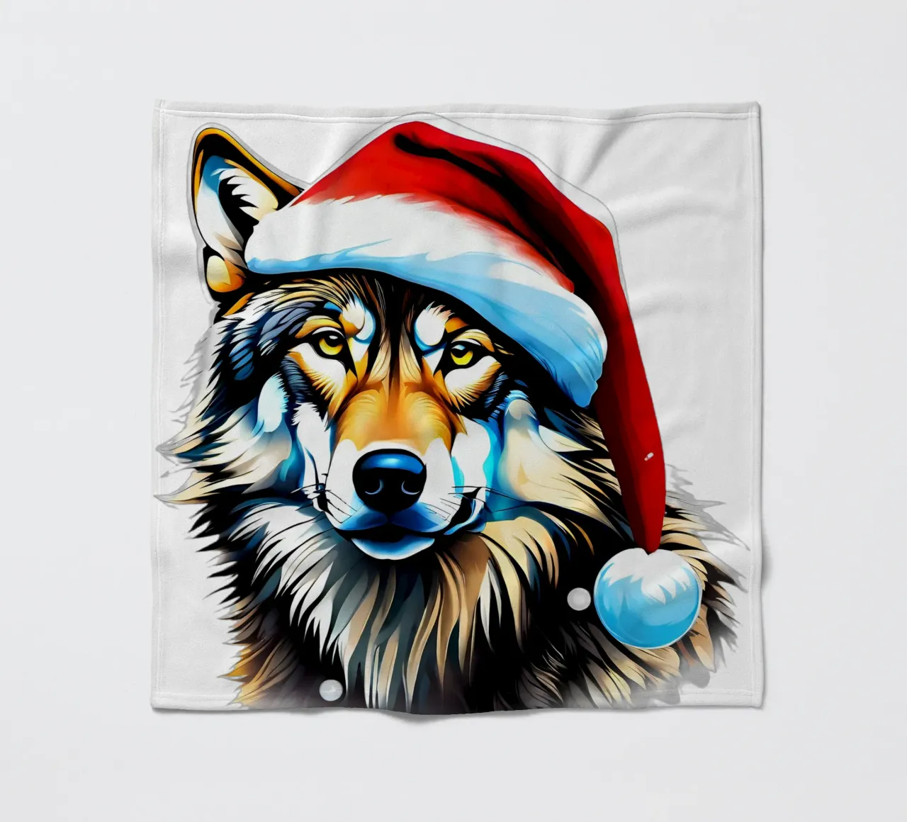 Lupo con cappello da Babbo Natale coperta in pile da Holidays