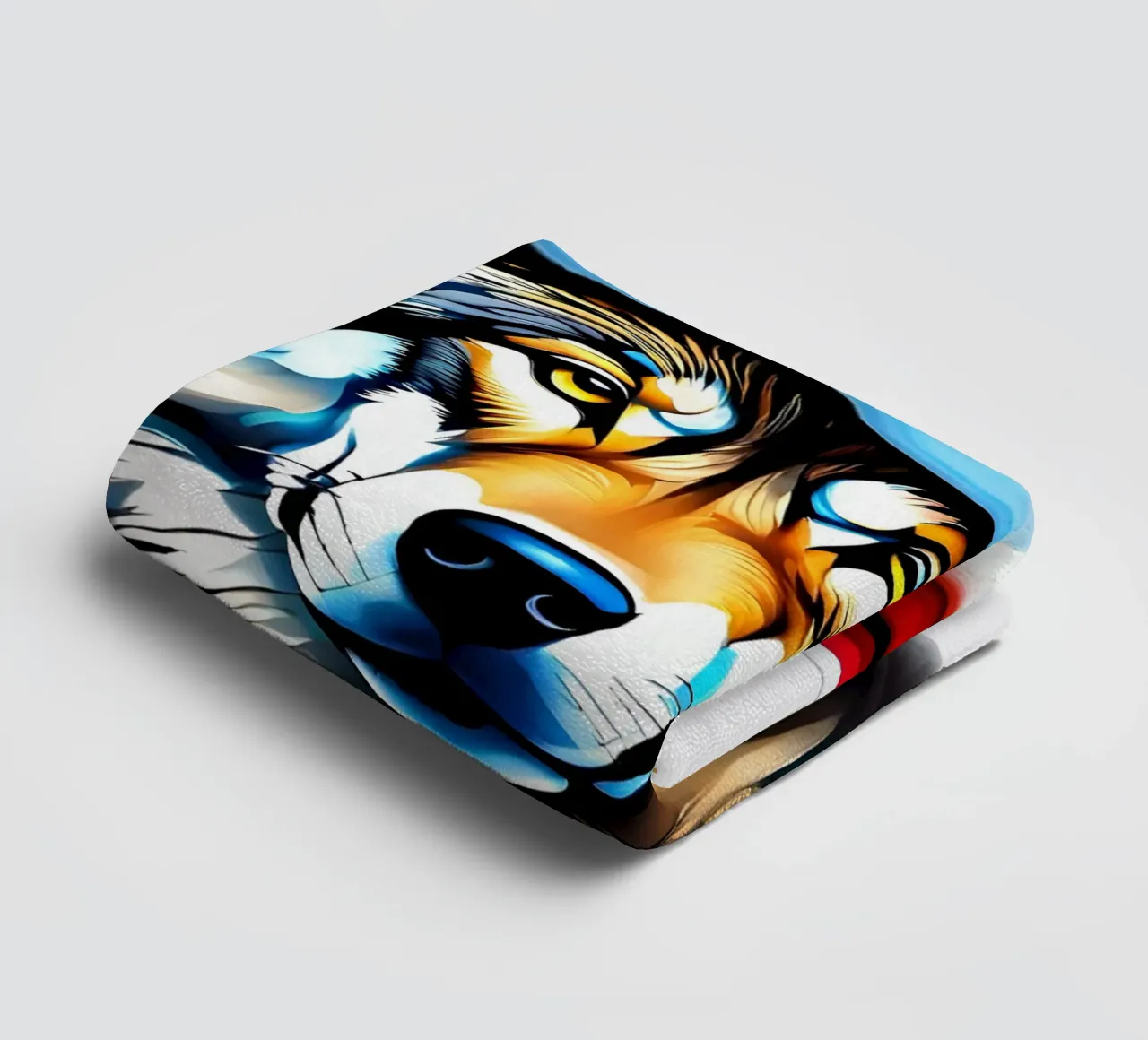 Loup avec un chapeau de Père Noël serviette de bain de Holidays
