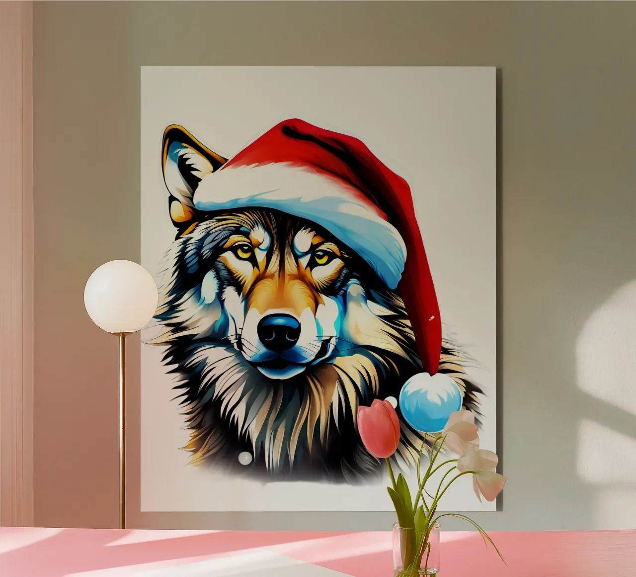Wolf met kerstmuts forex-plaat van Holidays