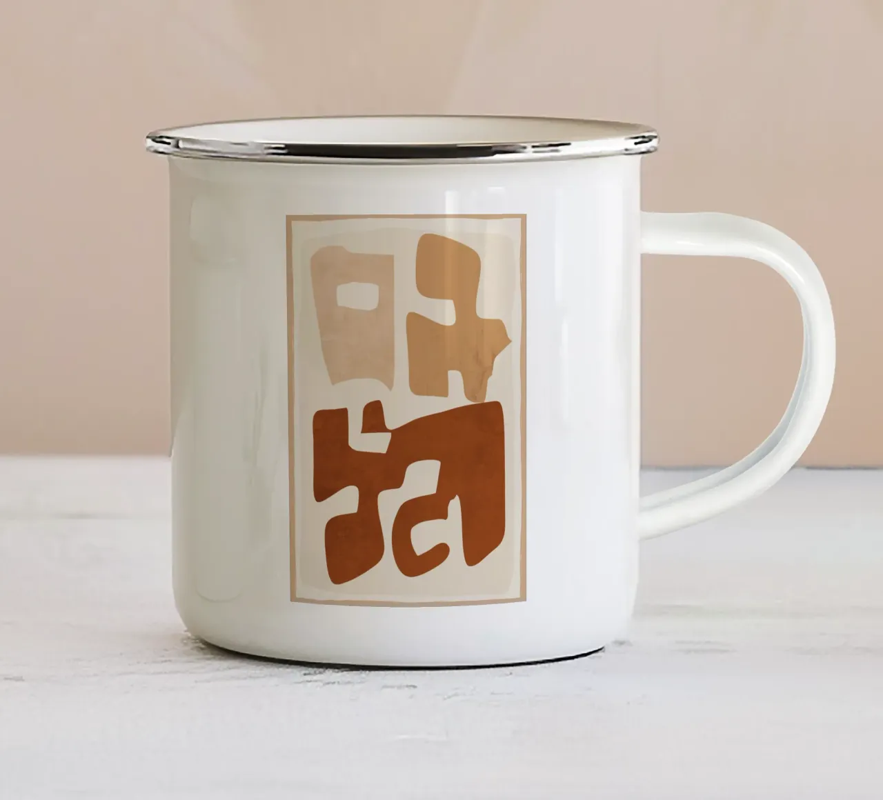 Forme astratte moderne 111 tazza in smalto da ThingDesign