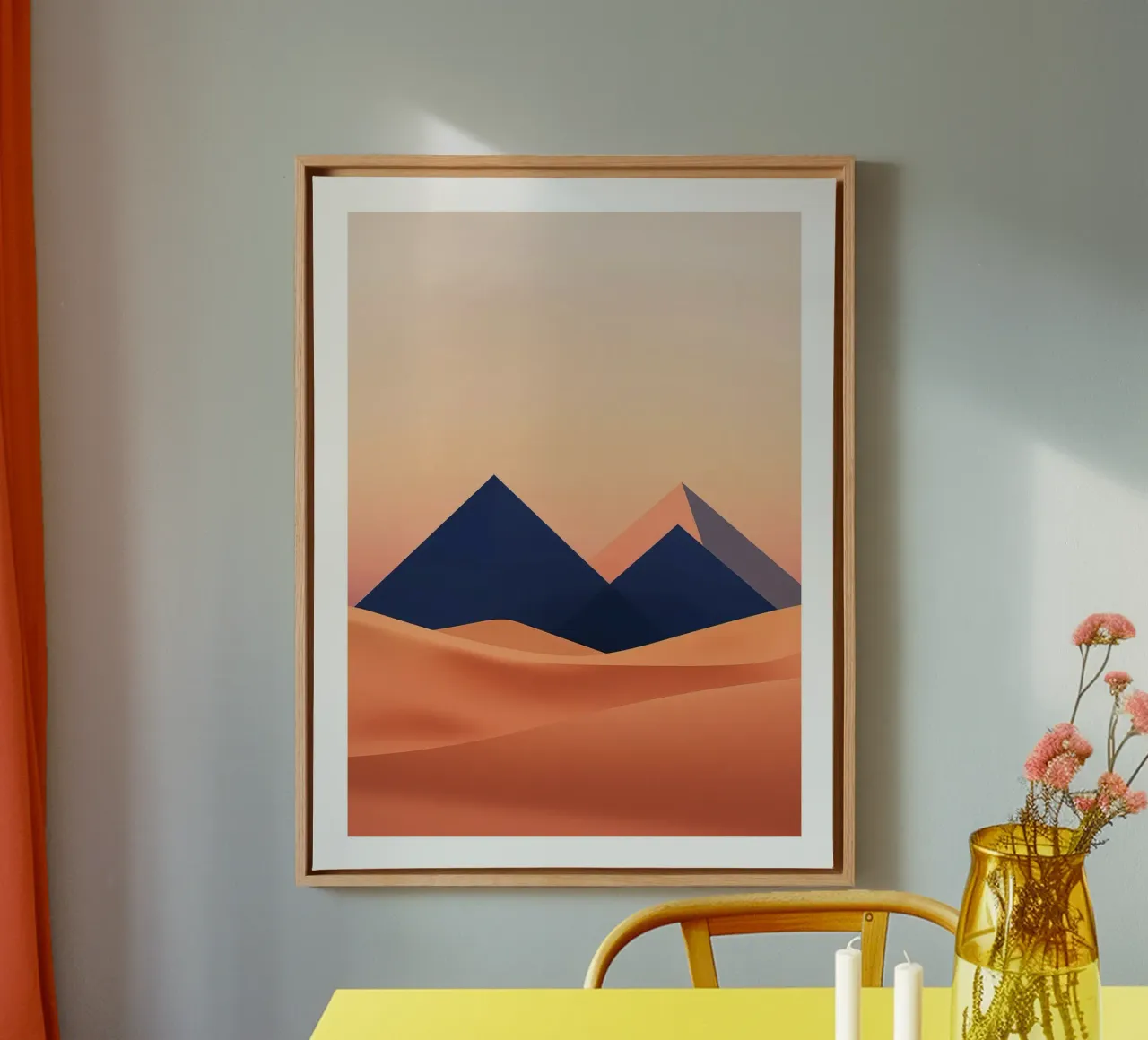 Dunes and pyramids canvas with Floater frame by DWA