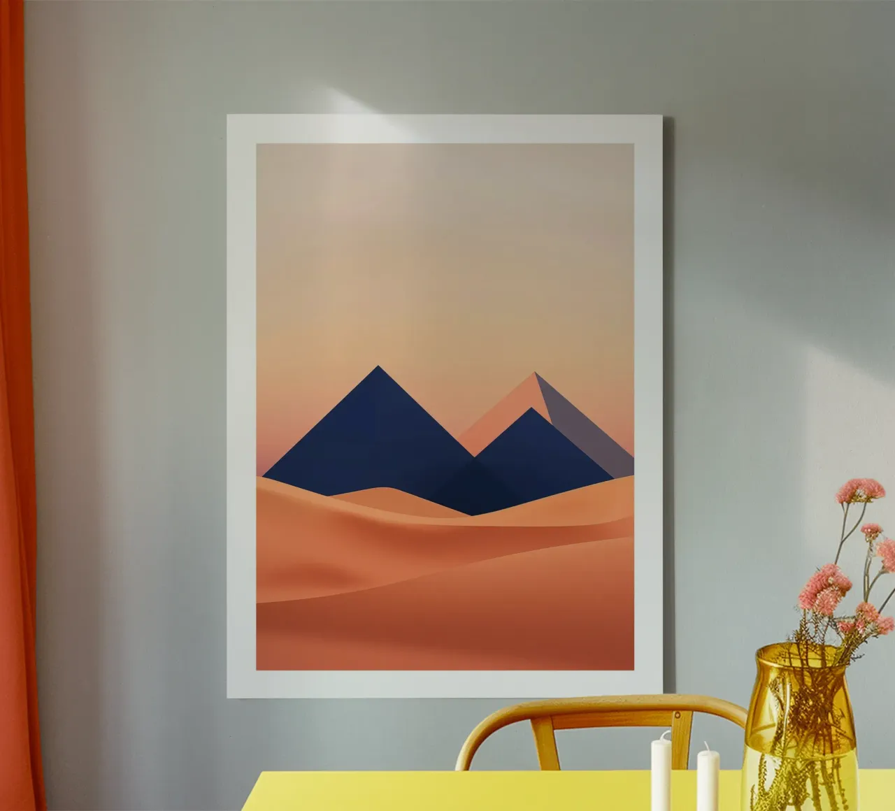 Dunes and pyramids canvas with Floater frame by DWA