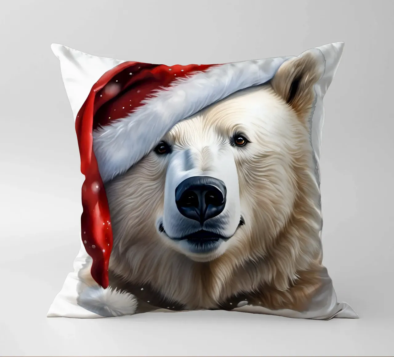 Orso polare con cappello da Babbo Natale cuscino da Holidays