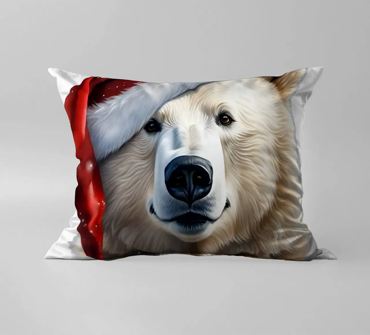 Orso polare con cappello da Babbo Natale cuscino da Holidays