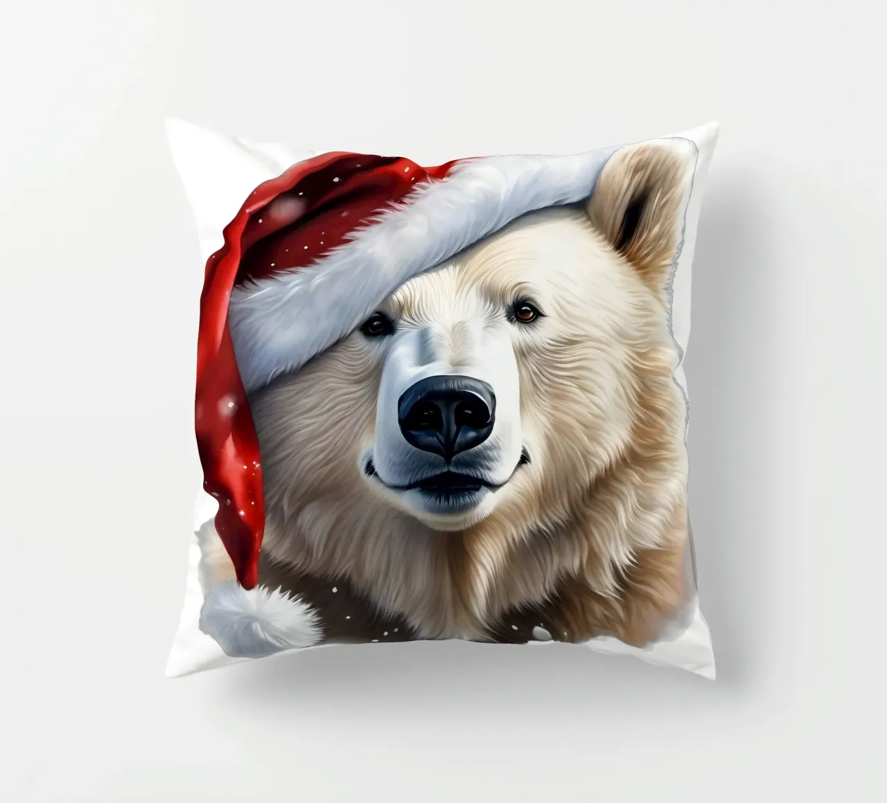 Orso polare con cappello da Babbo Natale cuscino da Holidays