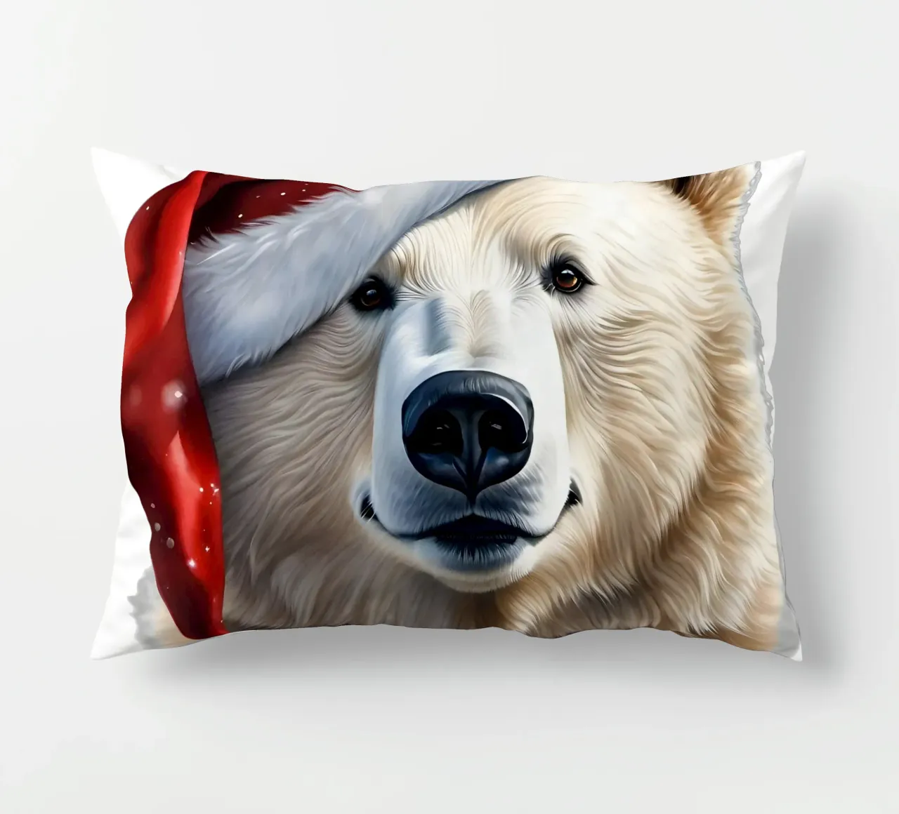 Orso polare con cappello da Babbo Natale cuscino da Holidays