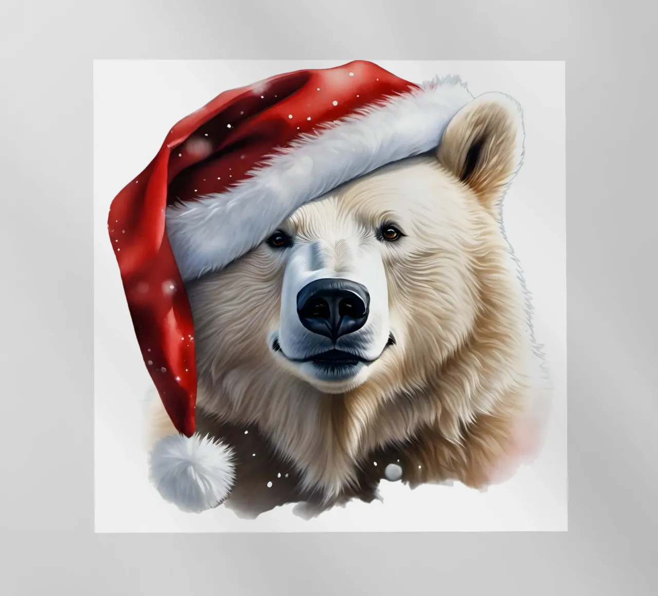 Orso polare con cappello da Babbo Natale pellicola backlit da Holidays
