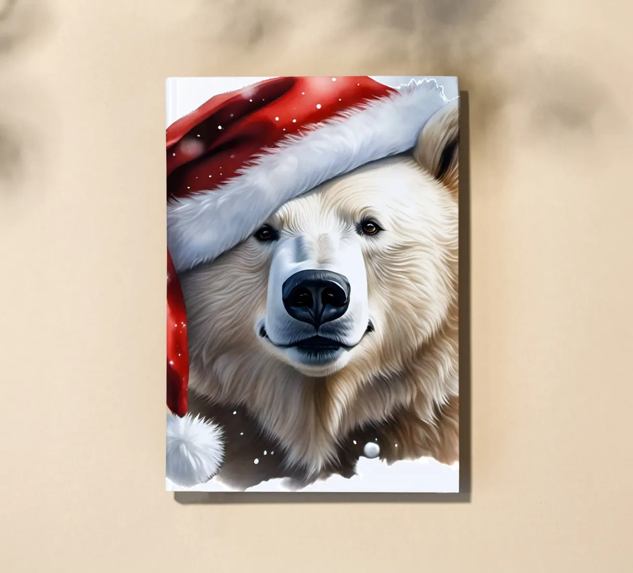 Ours polaire avec un bonnet de Père Noël carnet de notes de Holidays