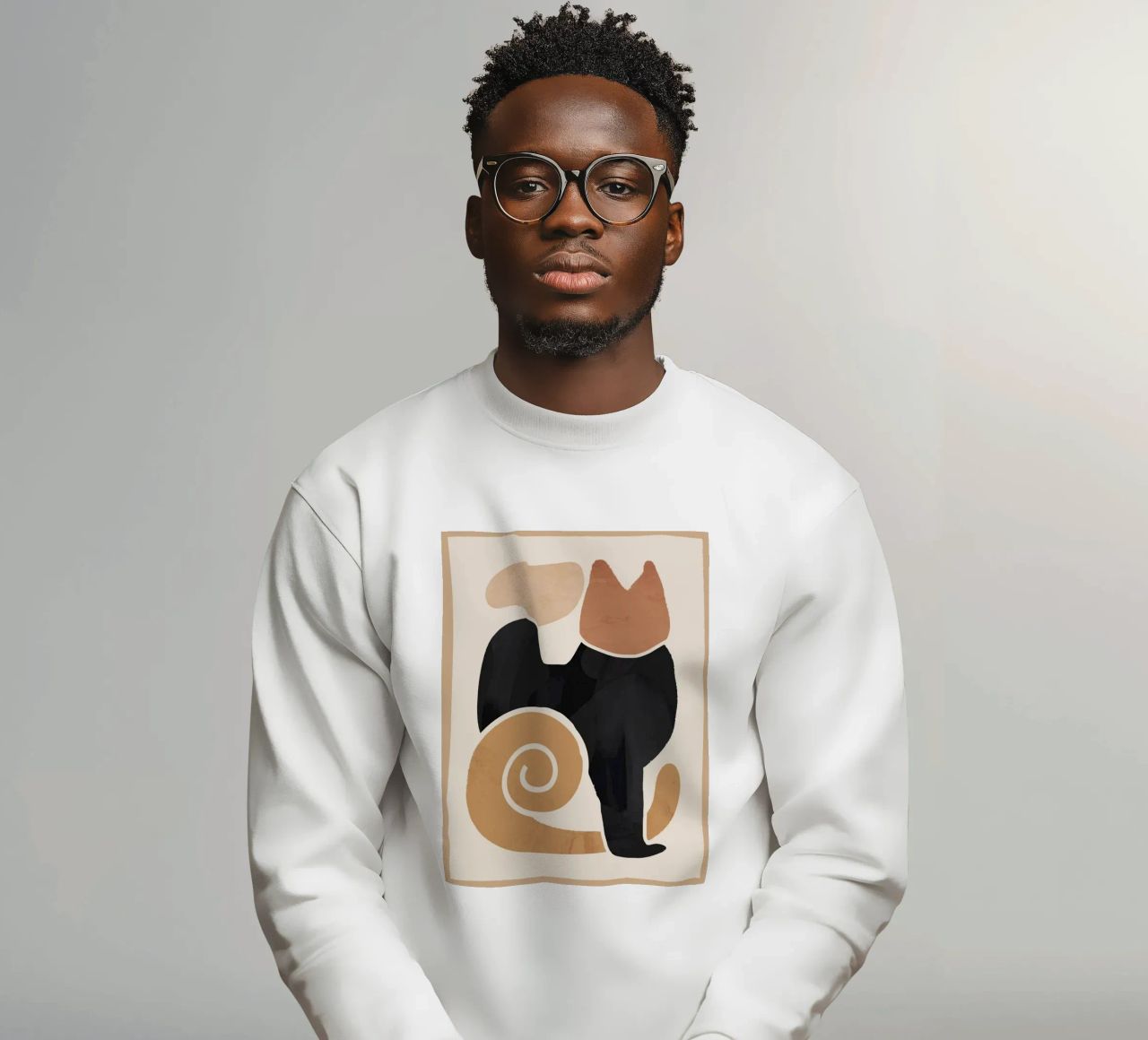 Modern Abstract Art Cat 2 sweatshirt by ThingDesign