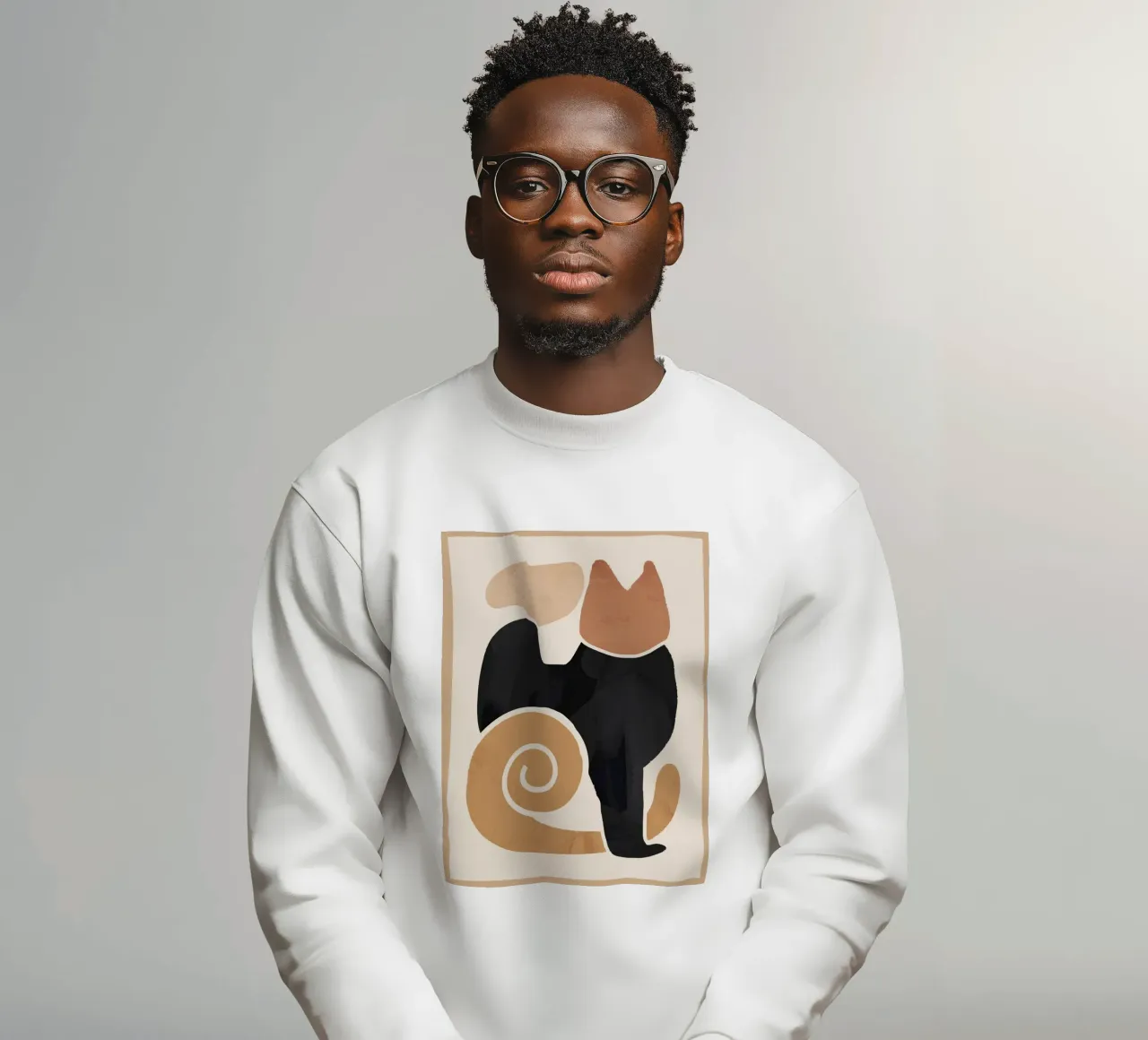 Arte abstracto moderno Cat 2 sudadera de ThingDesign