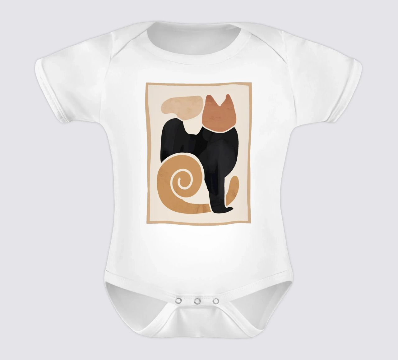 Modern Abstract Art Cat 2 short-sleeve baby romper by ThingDesign