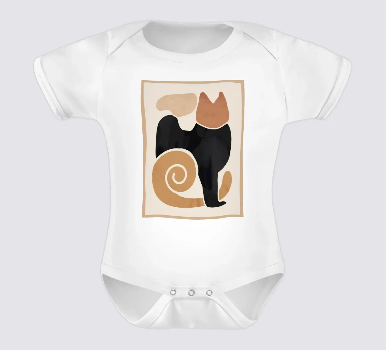 Arte astratta moderna Cat 2 body neonato maniche corte da ThingDesign