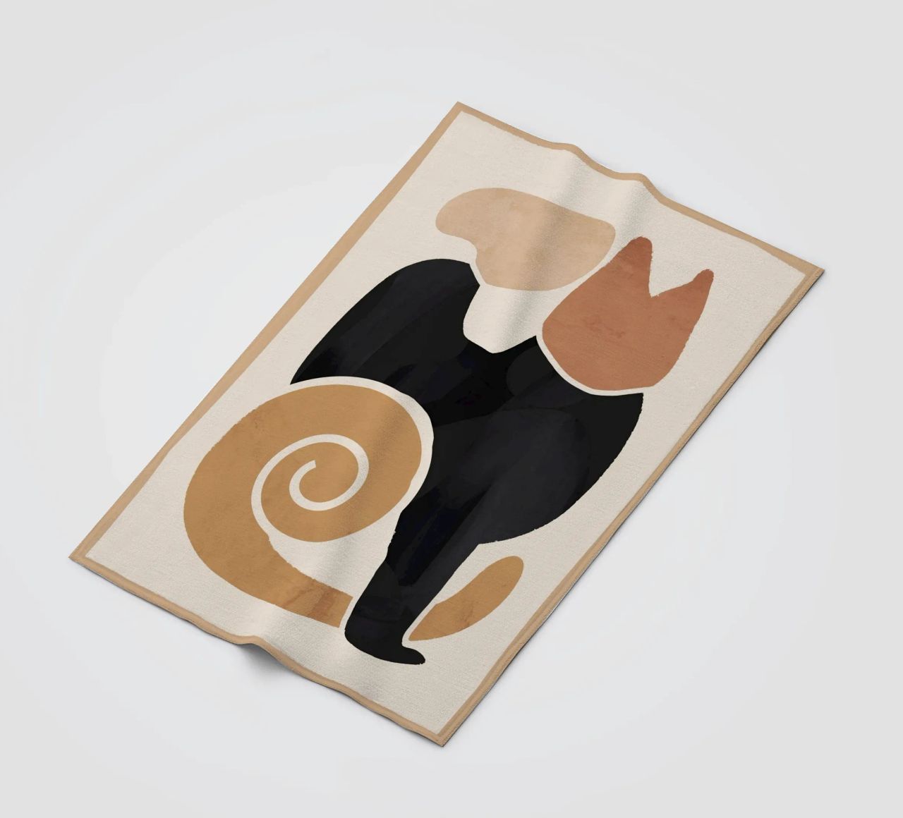 Modern Abstract Art Cat 2 fleece blanket by ThingDesign