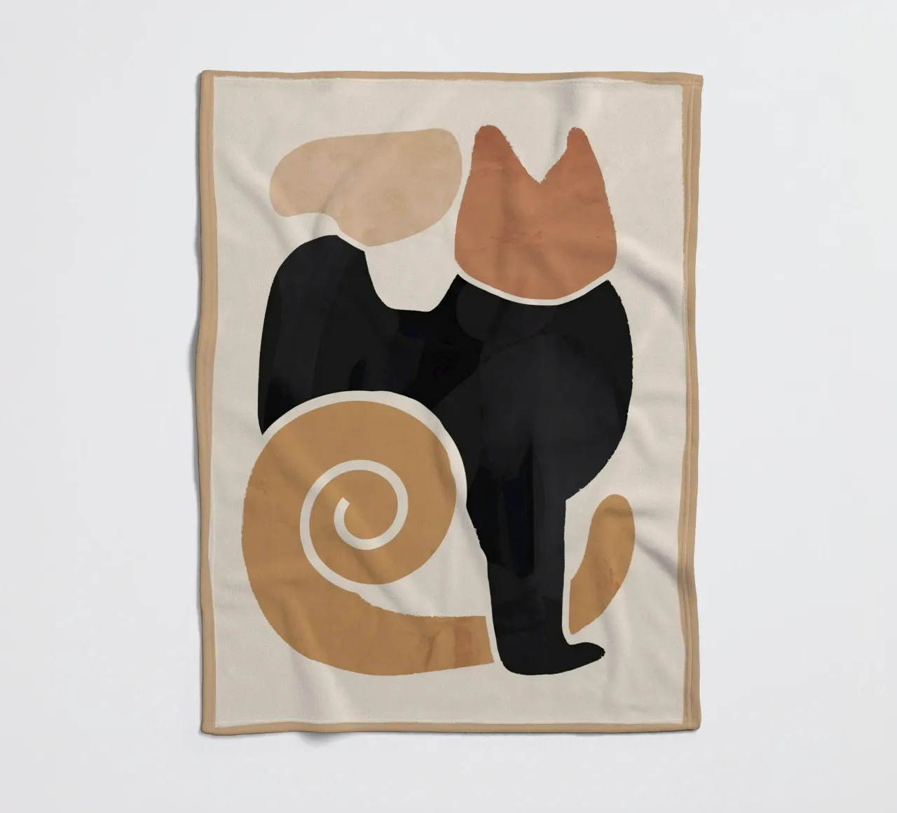 Arte abstracto moderno Cat 2 manta de franela de ThingDesign