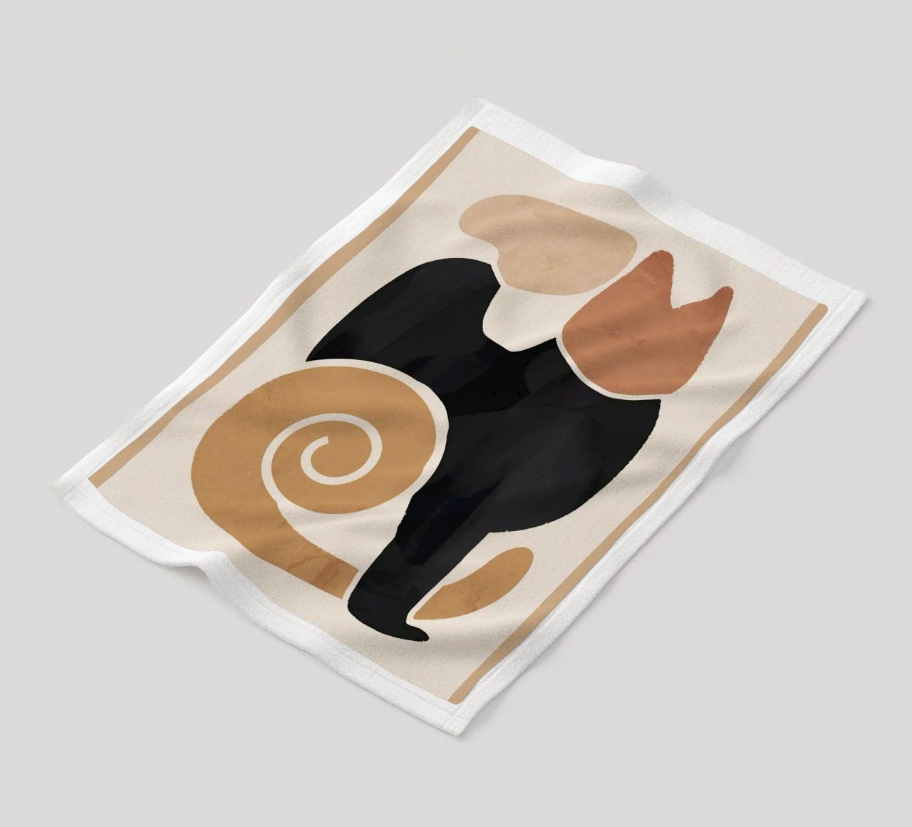 Modern Abstract Art Cat 2 fleece blanket by ThingDesign