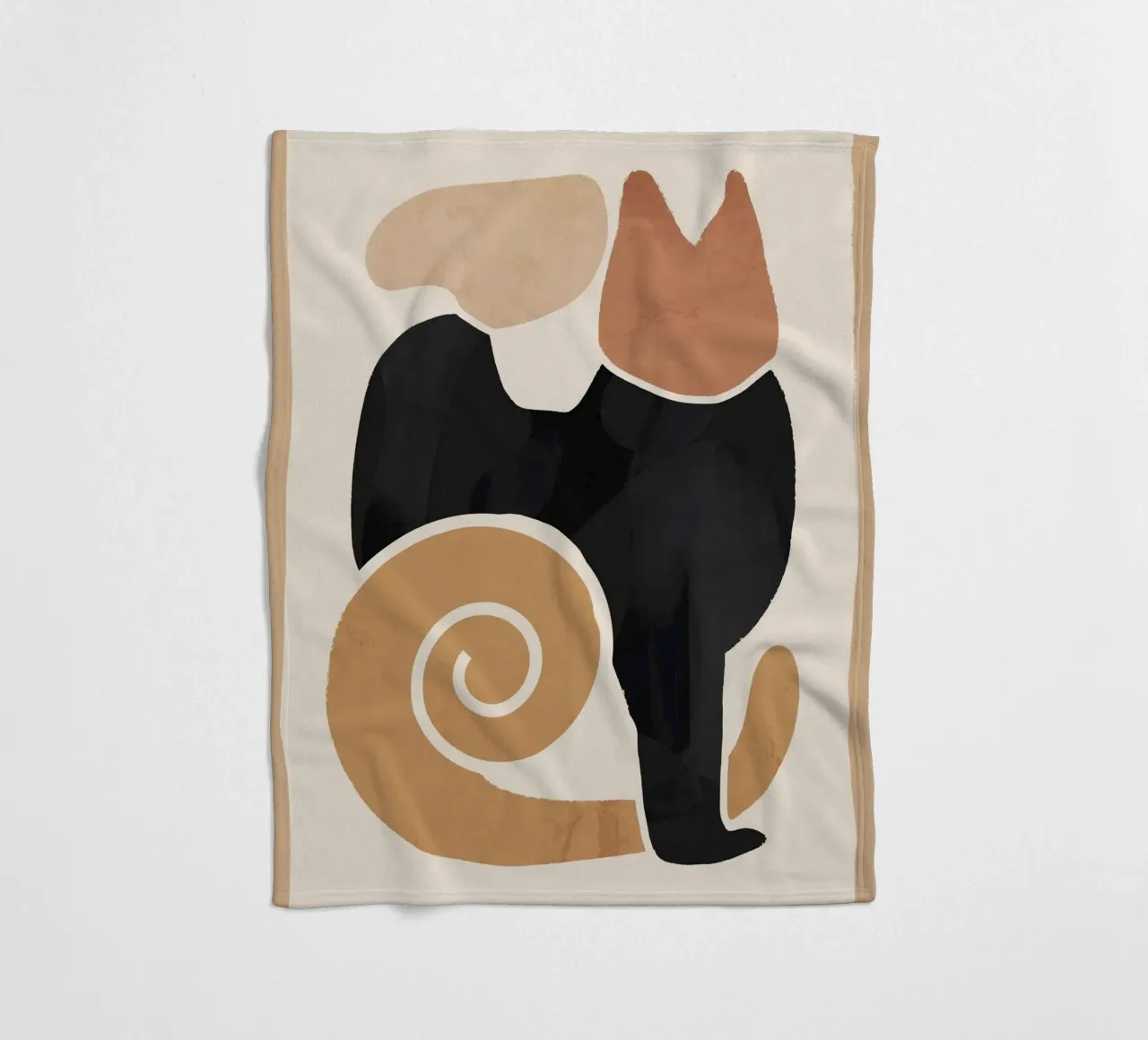 Arte abstracto moderno Cat 2 manta de franela de ThingDesign