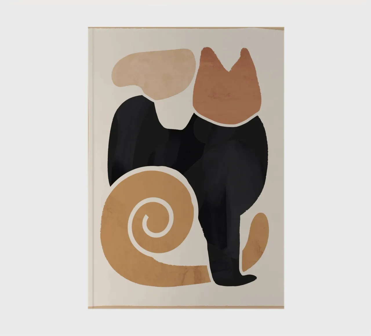 Moderne abstrakte Kunst Katze 2 Notizbuch von ThingDesign