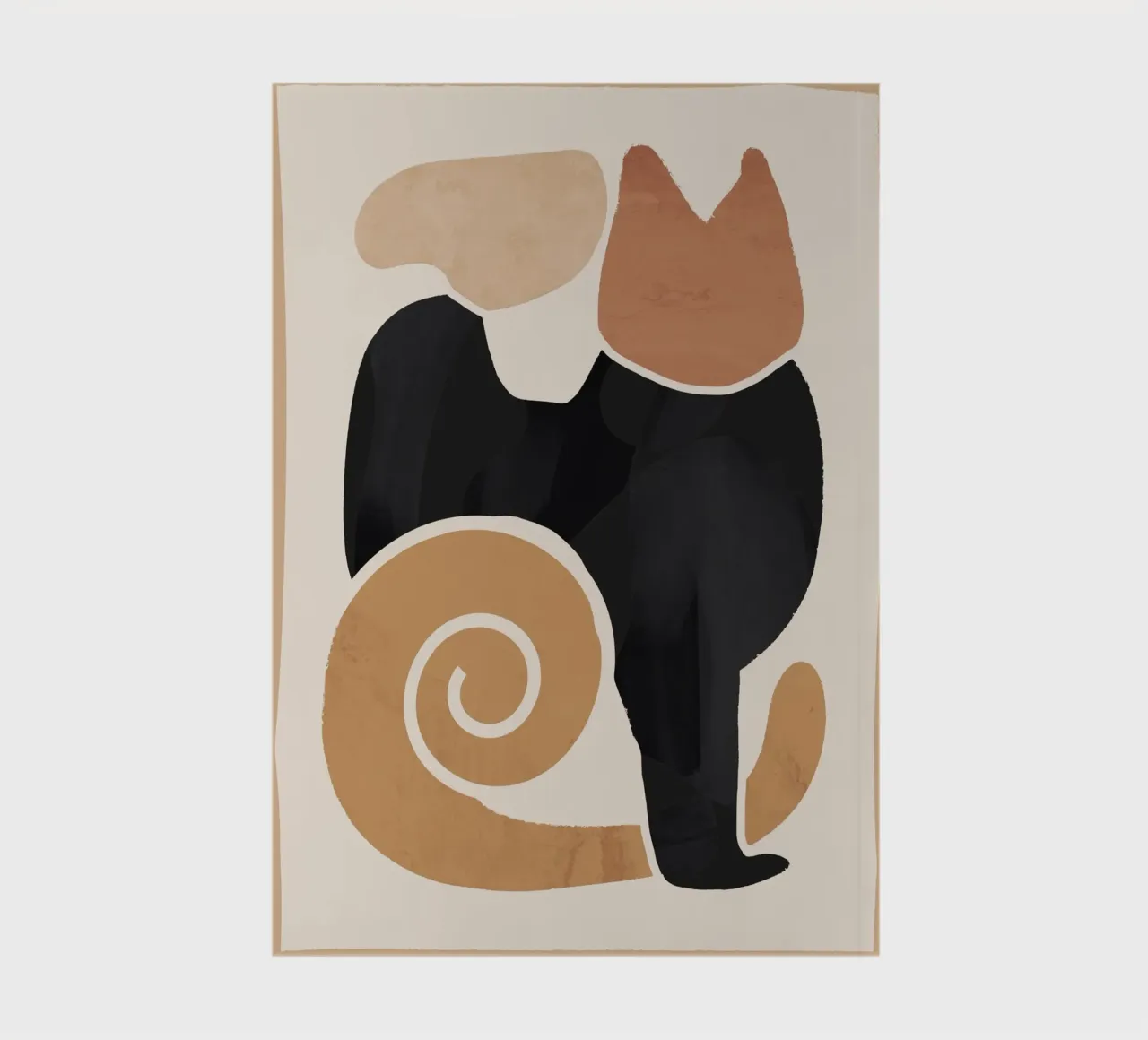 Moderne abstrakte Kunst Katze 2 Notizbuch von ThingDesign