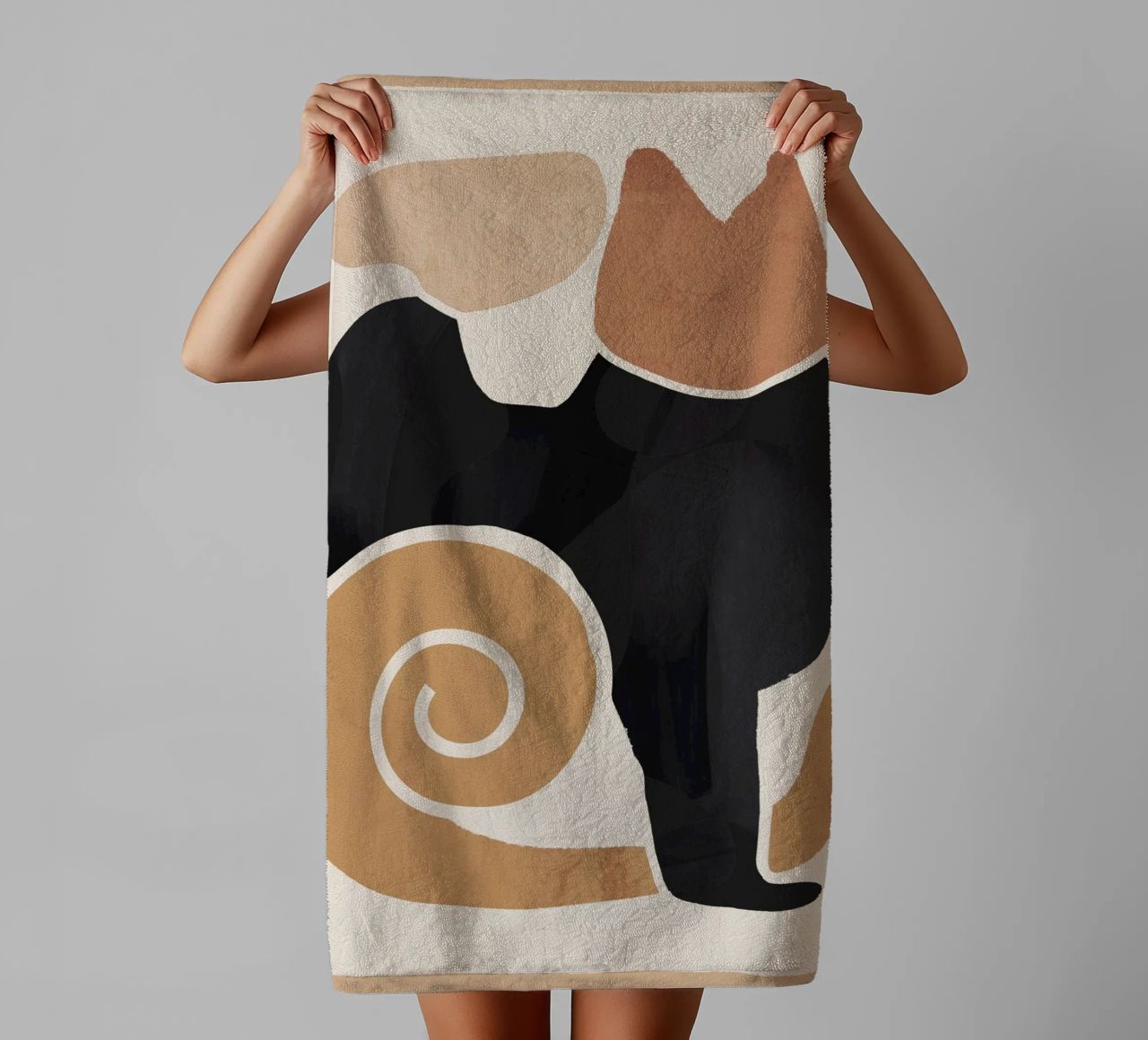 Modern Abstract Art Cat 2 towel by ThingDesign