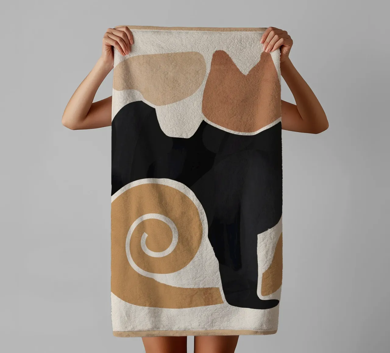 Art abstrait moderne Chat 2 serviette de bain de ThingDesign