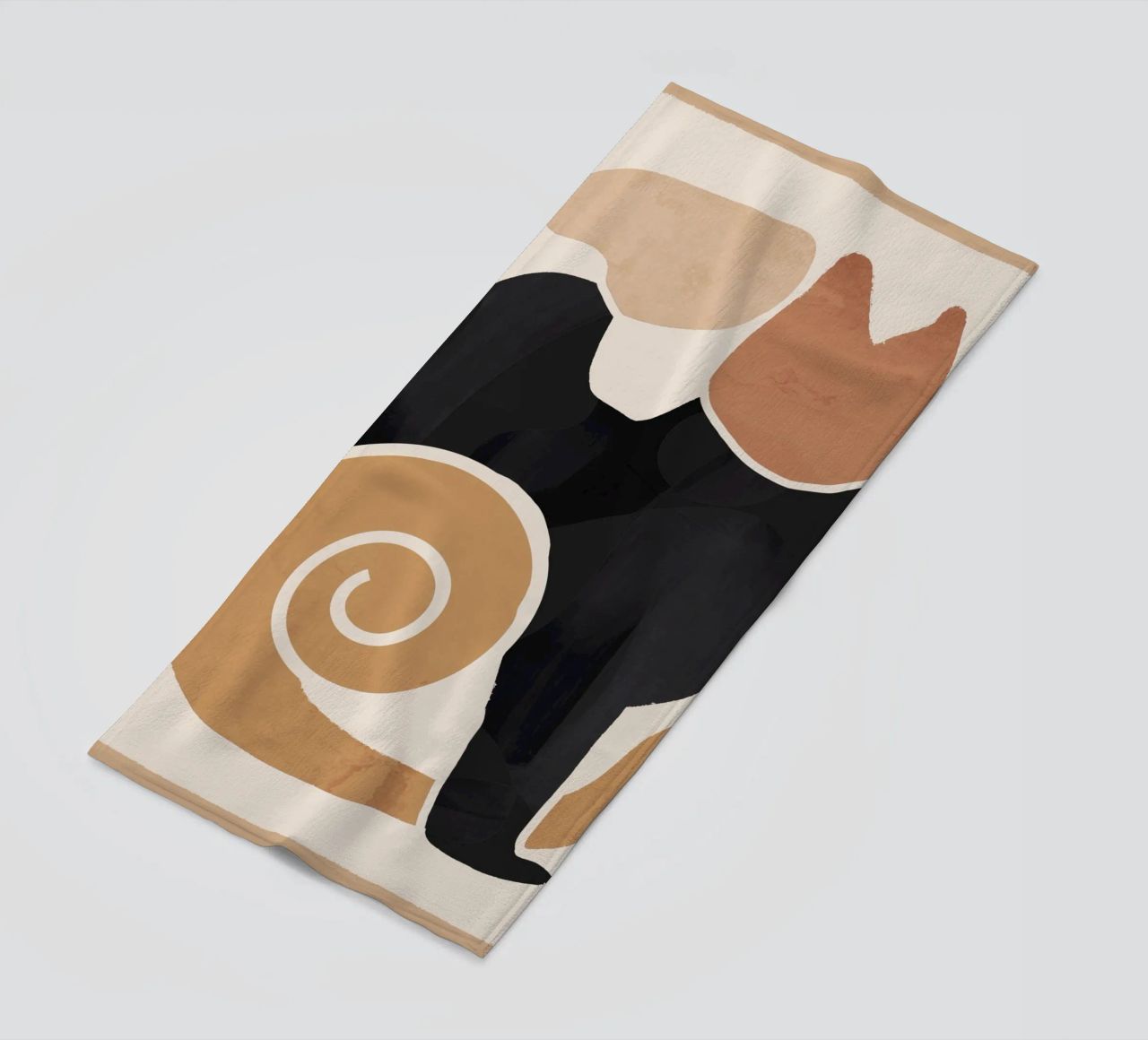 Modern Abstract Art Cat 2 beach towel by ThingDesign