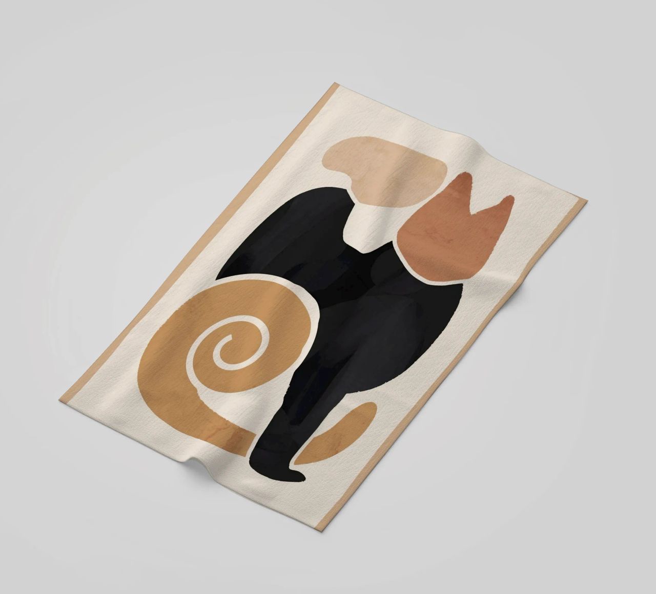 Modern Abstract Art Cat 2 beach towel by ThingDesign