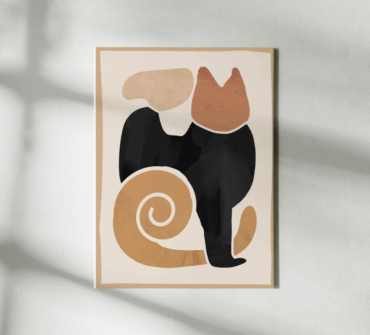 Modern Abstract Art Cat 2 canvas by ThingDesign