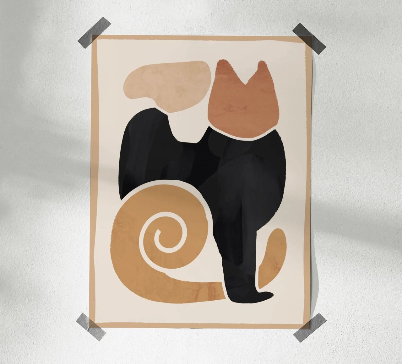 Modern Abstract Art Cat 2 poster by ThingDesign