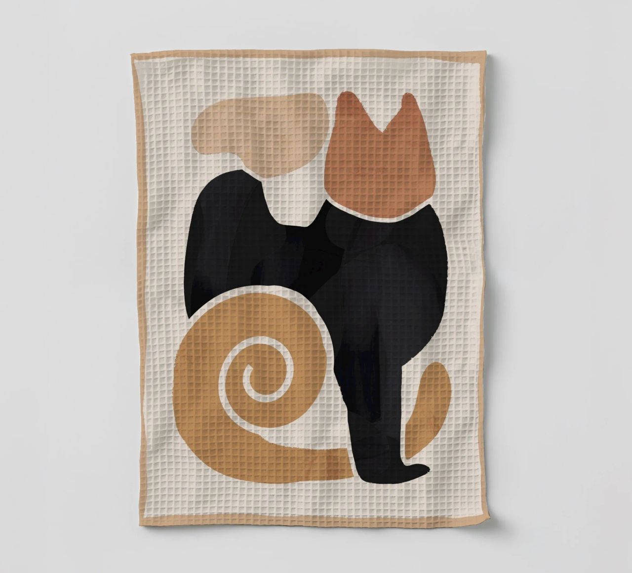 Modern Abstract Art Cat 2 tea towel by ThingDesign