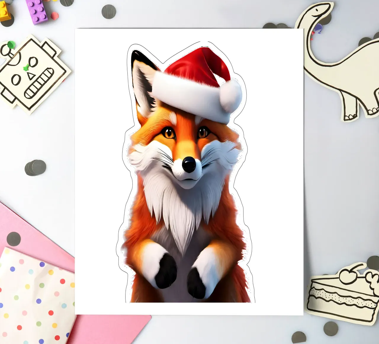 Fuchs Neujahr Stickerbogen von Holidays