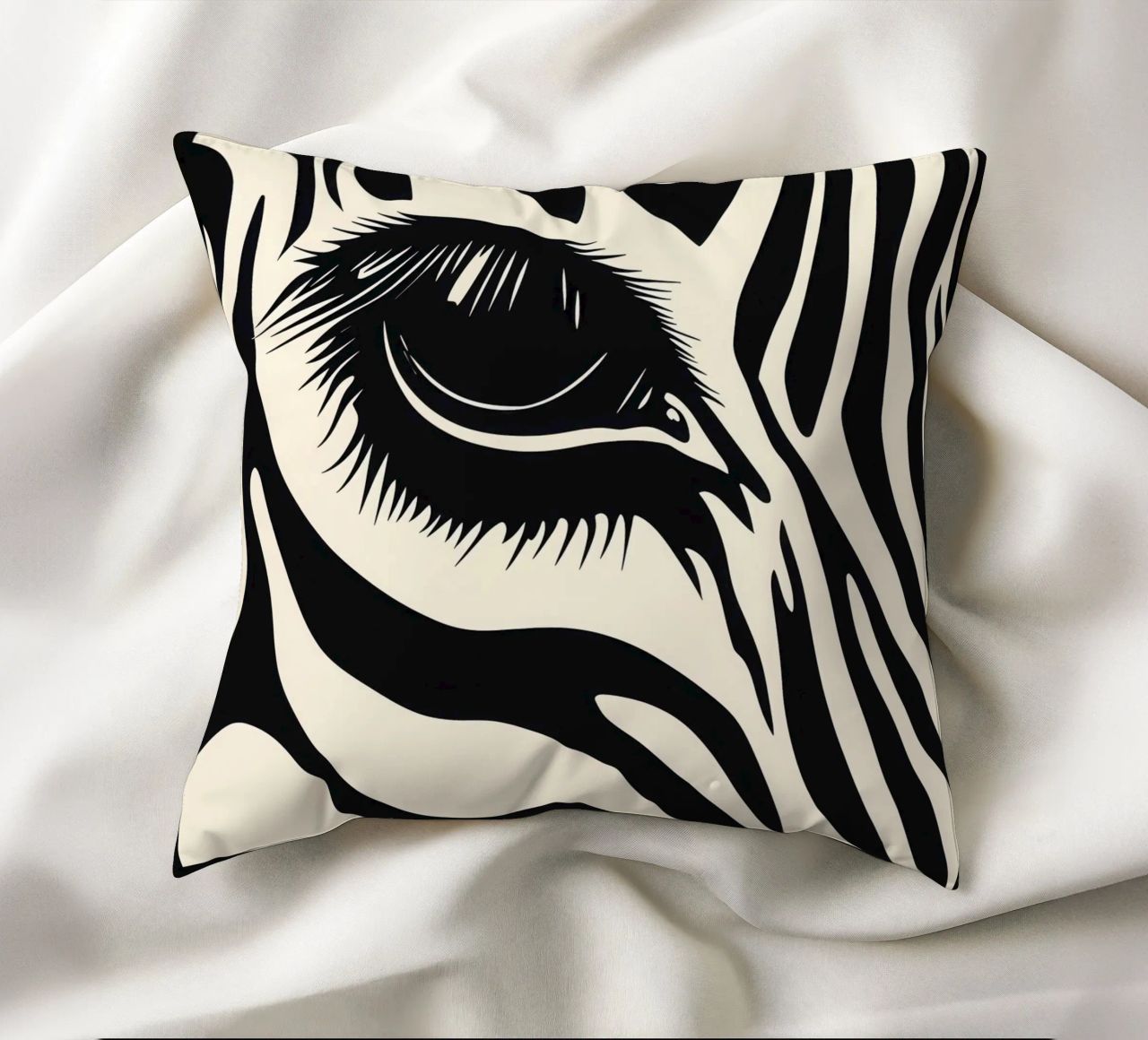 Zebra Closeup | Strisce bianche e nere cuscino da Autofocus