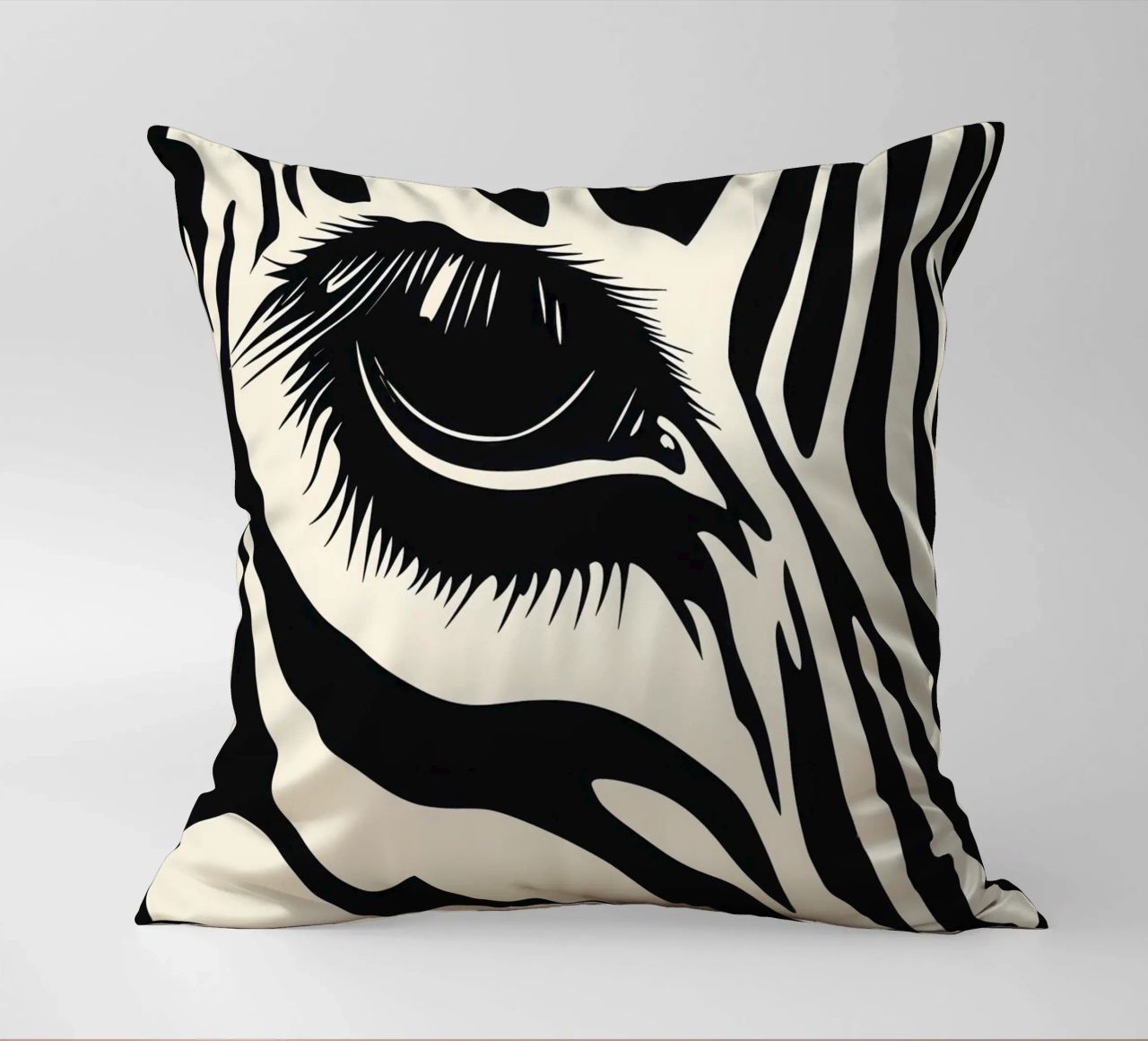 Zebra Closeup | Strisce bianche e nere cuscino da Autofocus